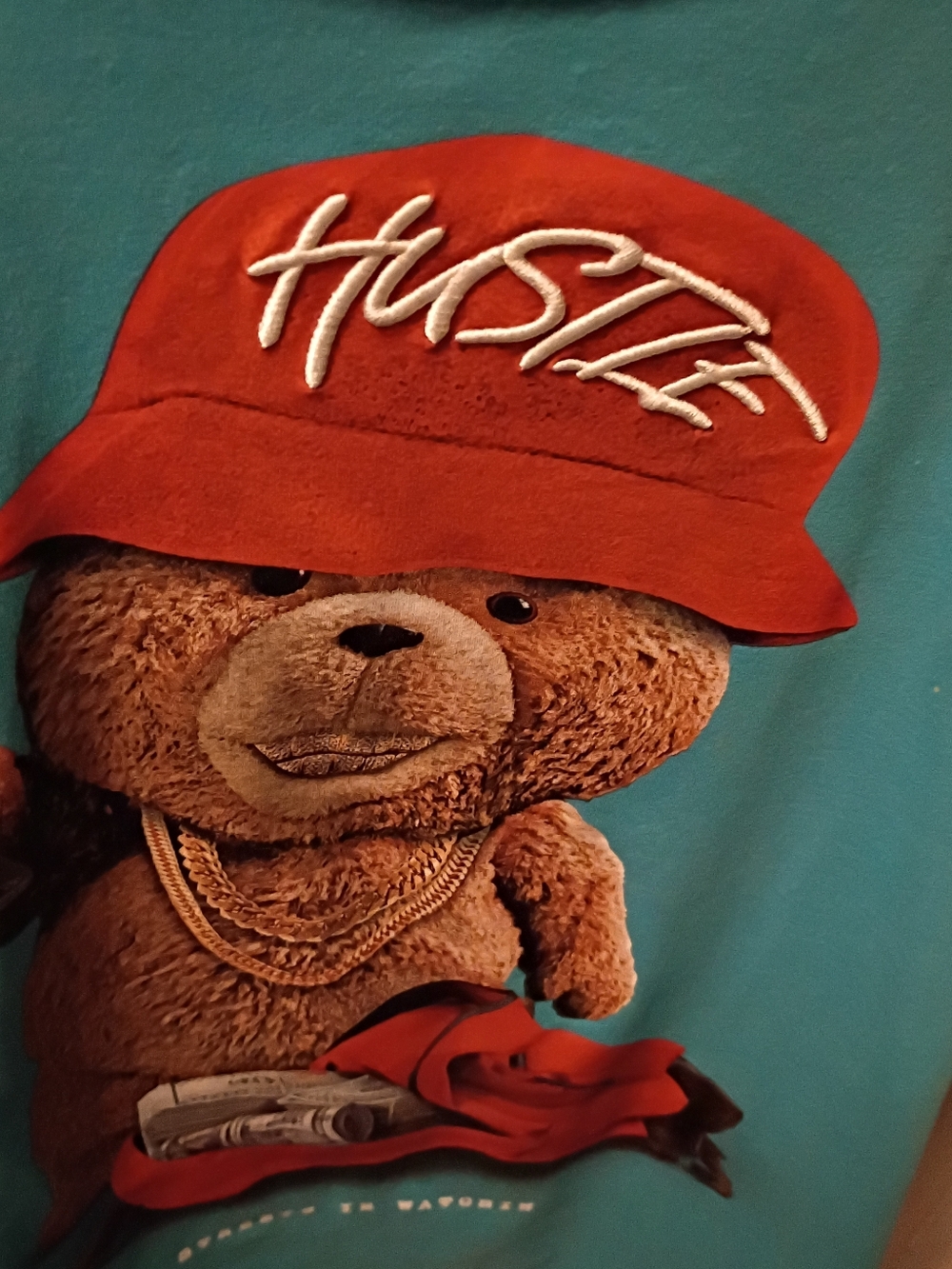 Hustle Gang Script Logo Sweatpants Shirt &Short Set Teal, red with White Script,